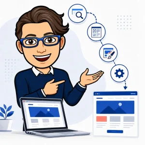 Frank, l'assistente AI del Metodo Frank, indica il sito web professionale realizzato nel percorso Presenza Online Guidata